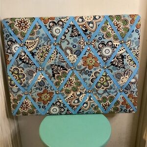 Vera Bradley Blue and Green Paisley Memory Board, Great for Photos, Artwork